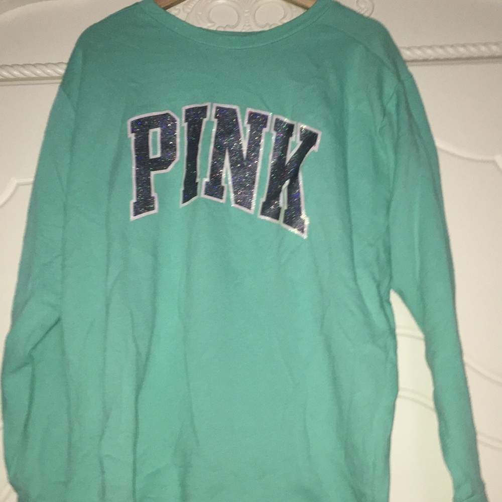 Victoria Secret PINK Teal Crewneck Sweatshirt
